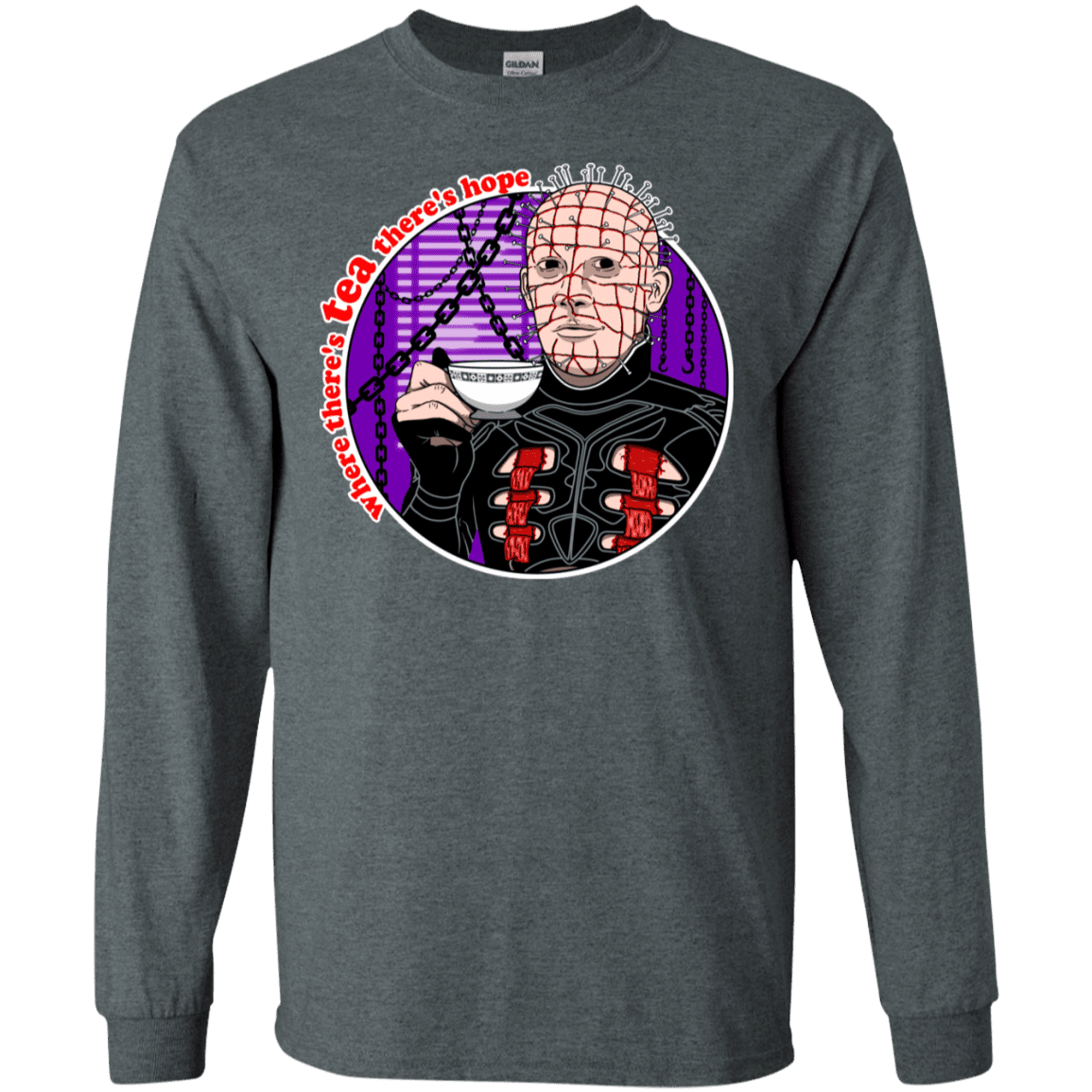 T-Shirts Dark Heather / S Where There's Tea Men's Long Sleeve T-Shirt