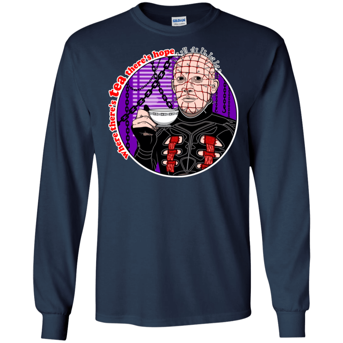 T-Shirts Navy / S Where There's Tea Men's Long Sleeve T-Shirt