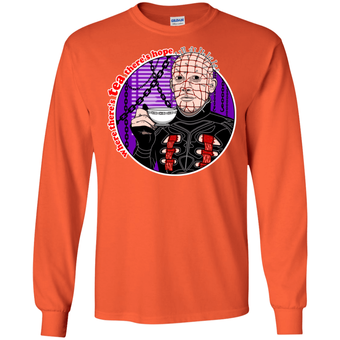 T-Shirts Orange / S Where There's Tea Men's Long Sleeve T-Shirt