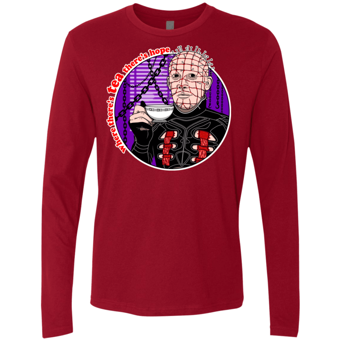 T-Shirts Cardinal / S Where There's Tea Men's Premium Long Sleeve