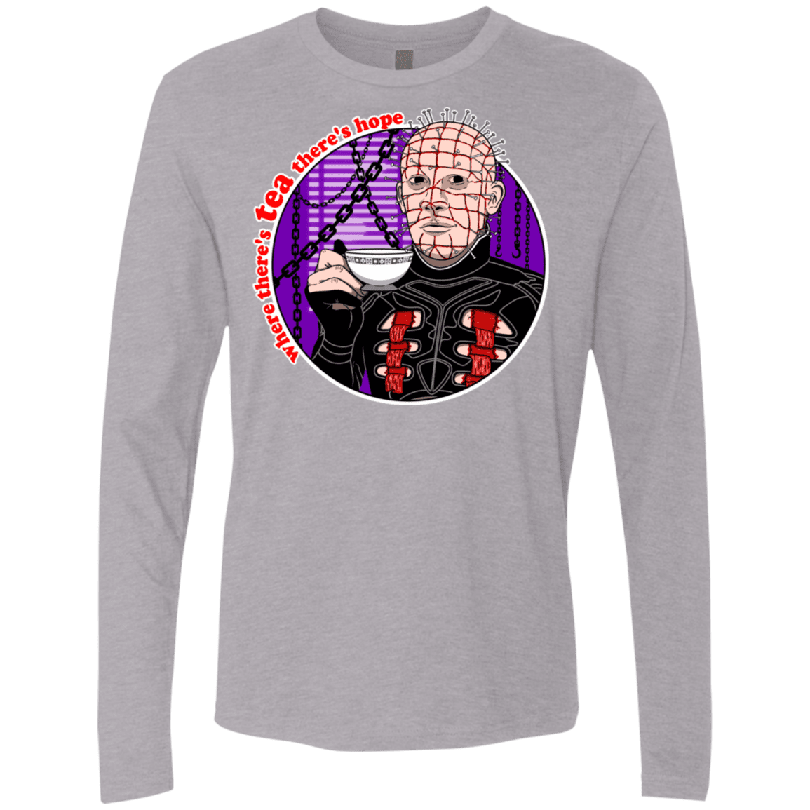 T-Shirts Heather Grey / S Where There's Tea Men's Premium Long Sleeve