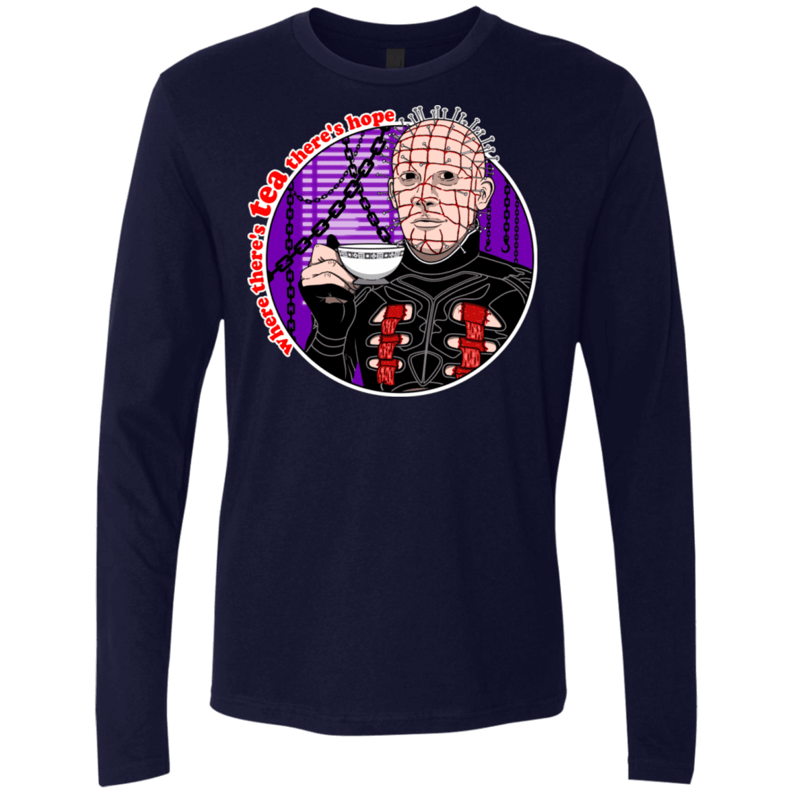 T-Shirts Midnight Navy / S Where There's Tea Men's Premium Long Sleeve