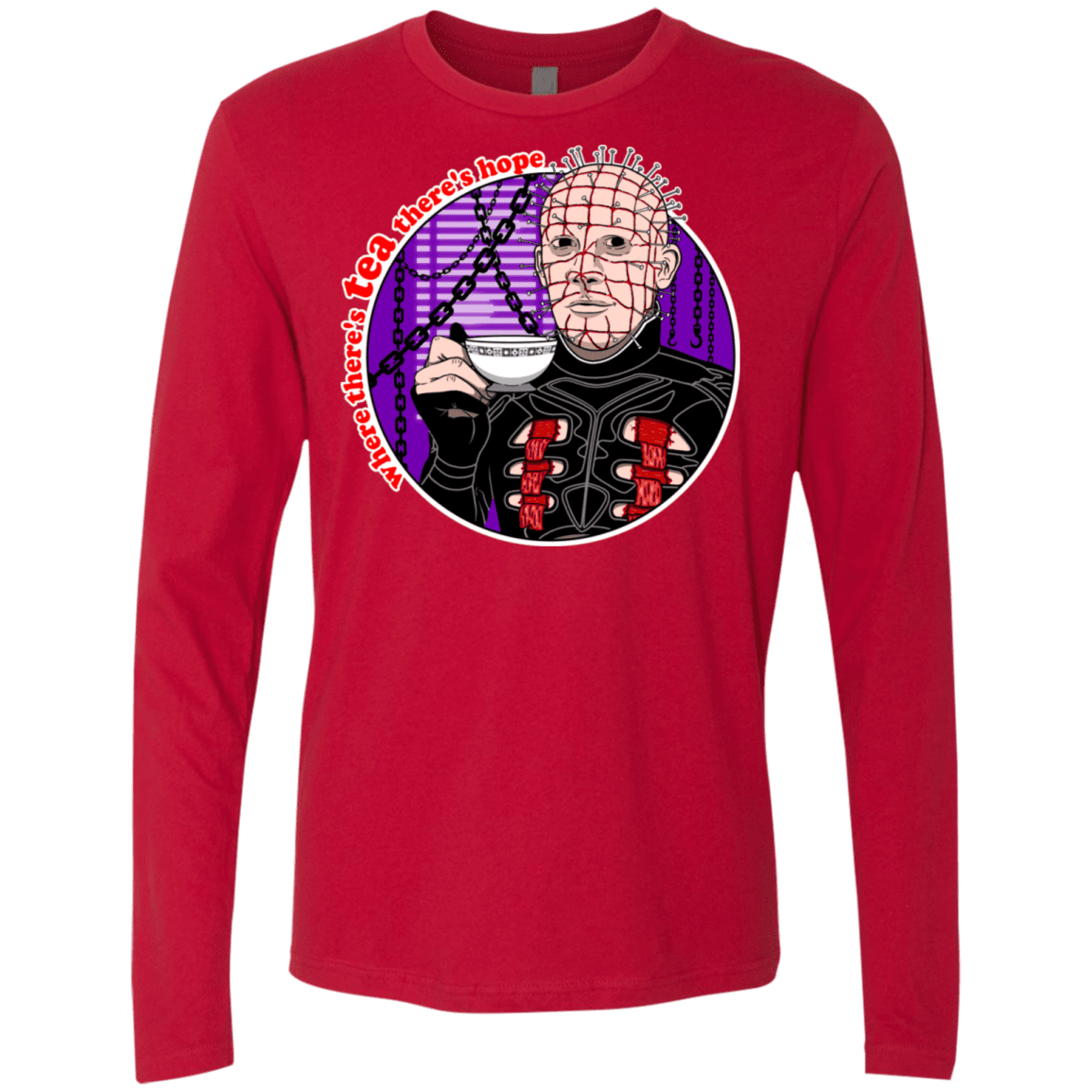 T-Shirts Red / S Where There's Tea Men's Premium Long Sleeve