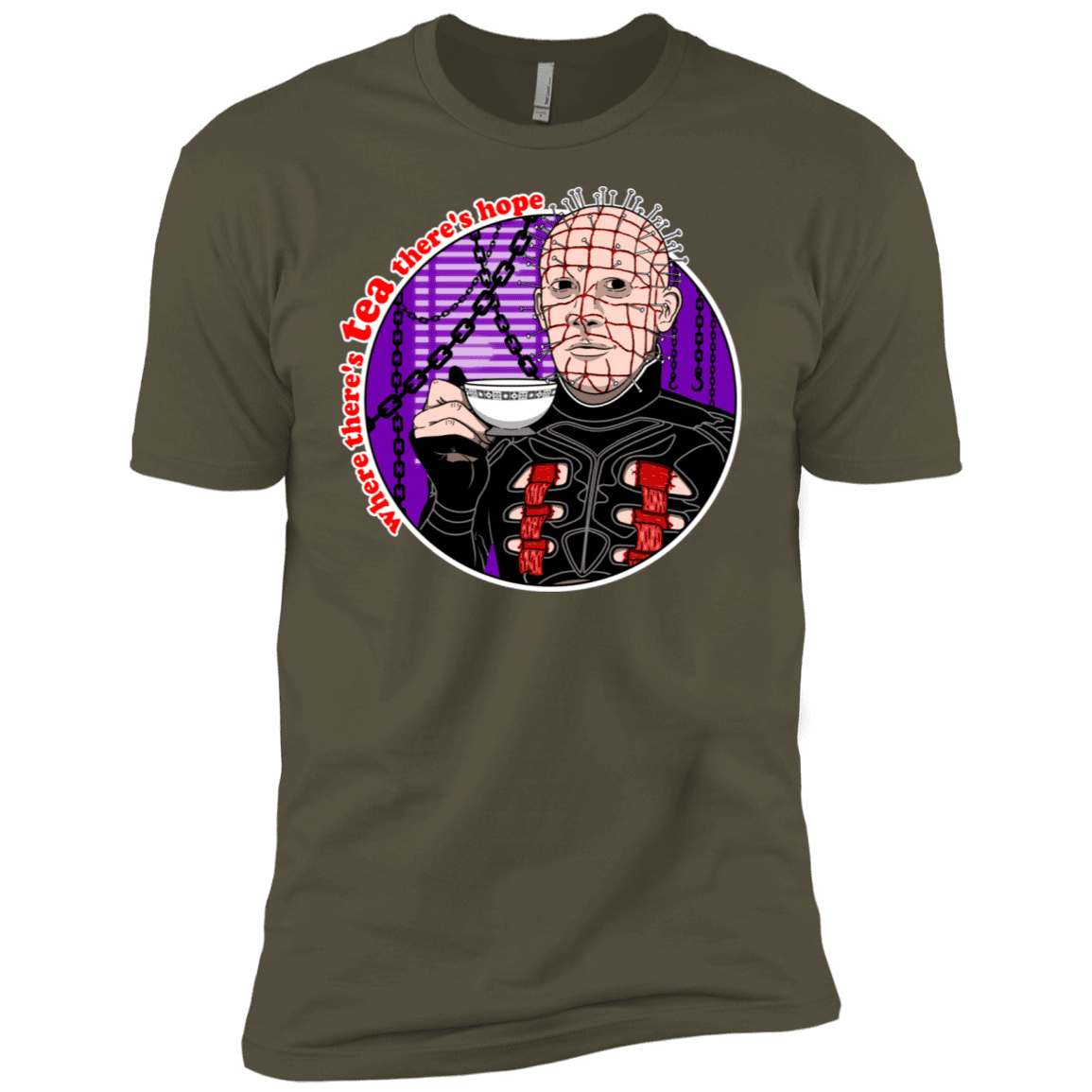 T-Shirts Military Green / X-Small Where There's Tea Men's Premium T-Shirt