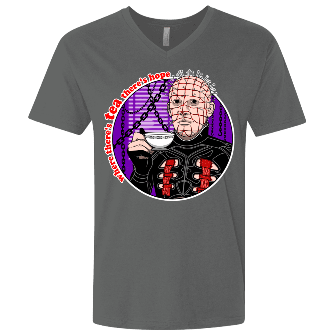 T-Shirts Heavy Metal / X-Small Where There's Tea Men's Premium V-Neck
