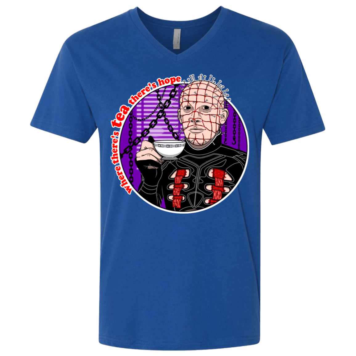 T-Shirts Royal / X-Small Where There's Tea Men's Premium V-Neck