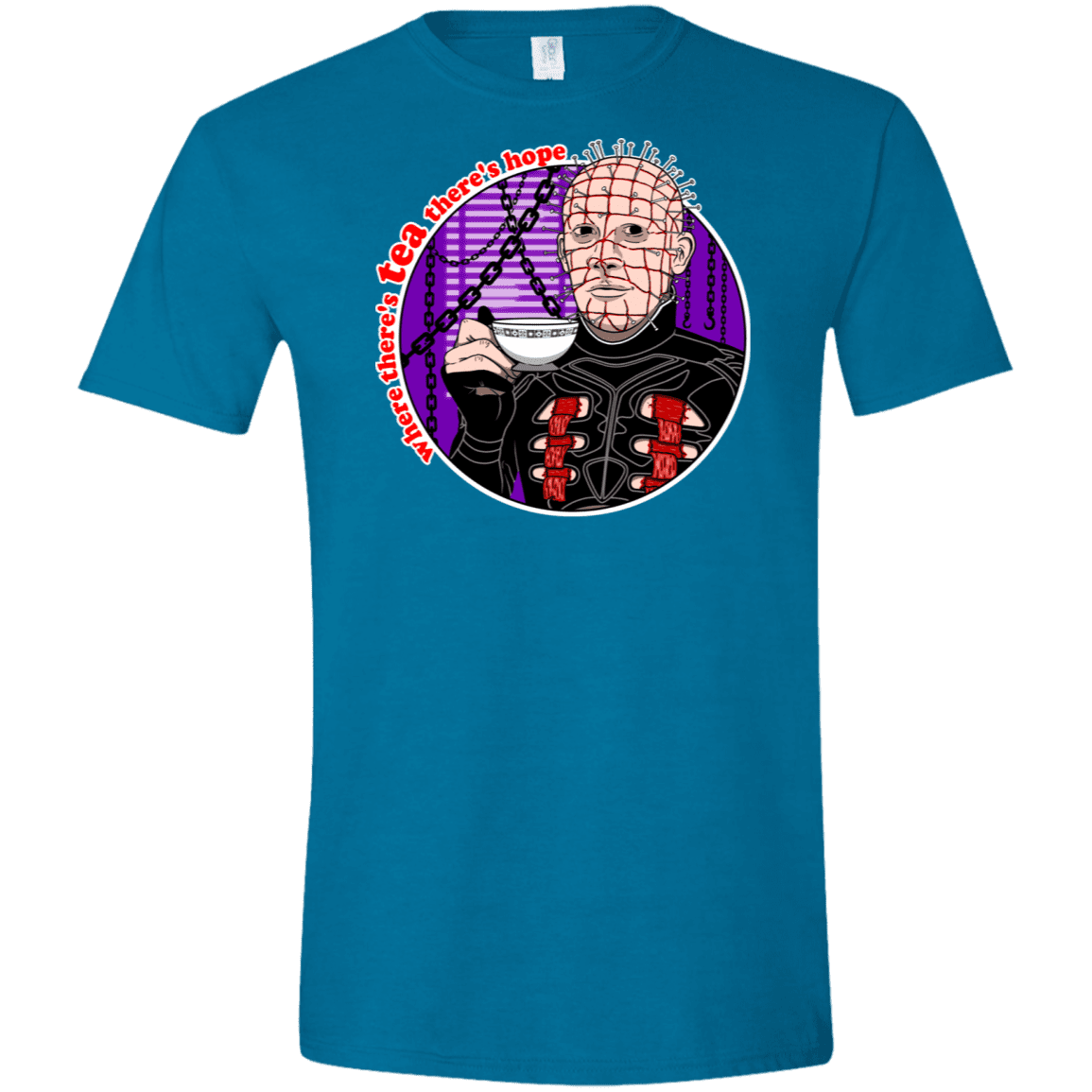 T-Shirts Antique Sapphire / S Where There's Tea Men's Semi-Fitted Softstyle