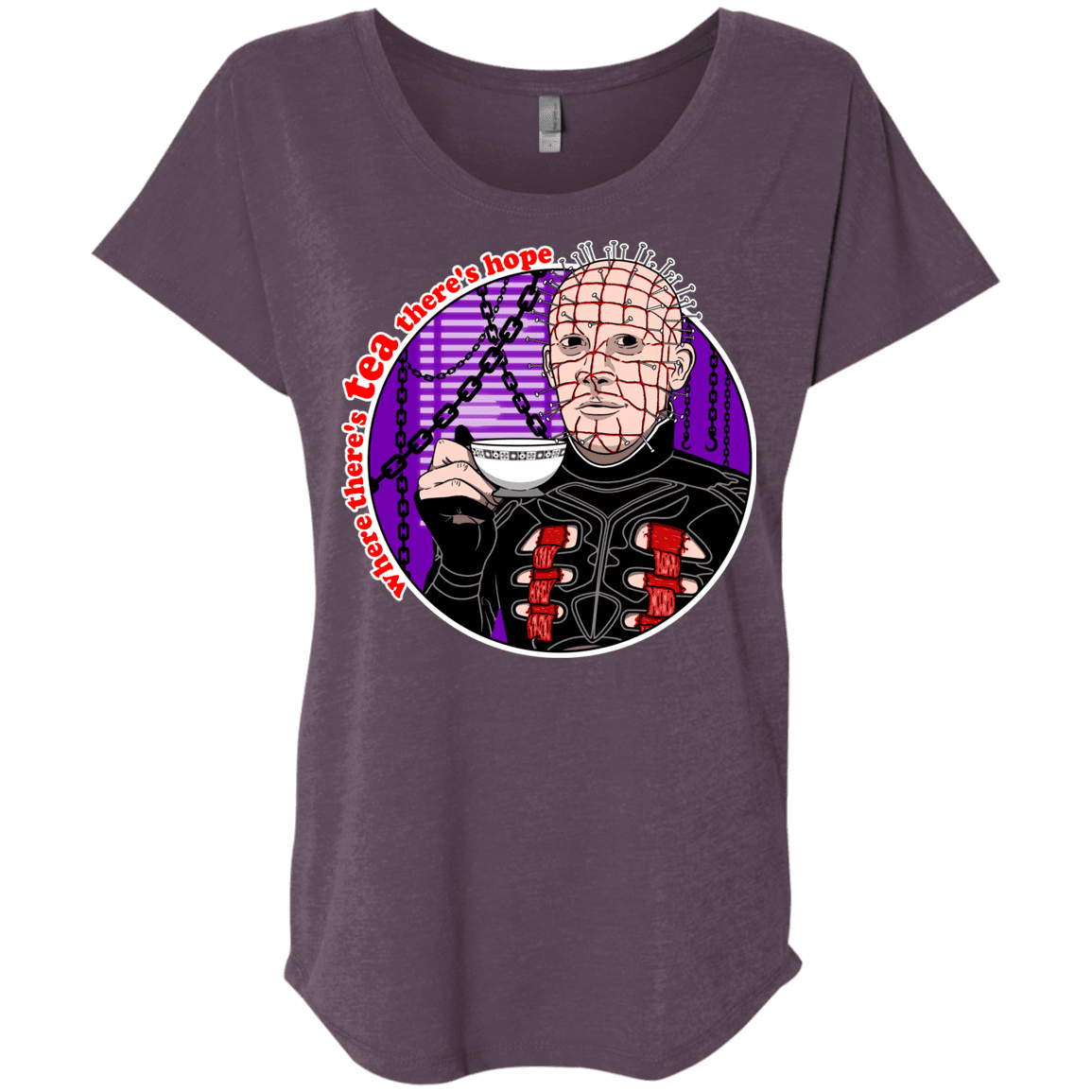 T-Shirts Vintage Purple / X-Small Where There's Tea Triblend Dolman Sleeve