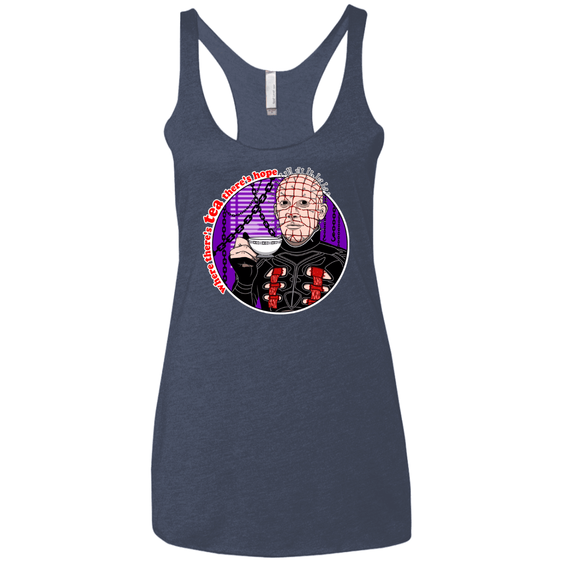 T-Shirts Vintage Navy / X-Small Where There's Tea Women's Triblend Racerback Tank