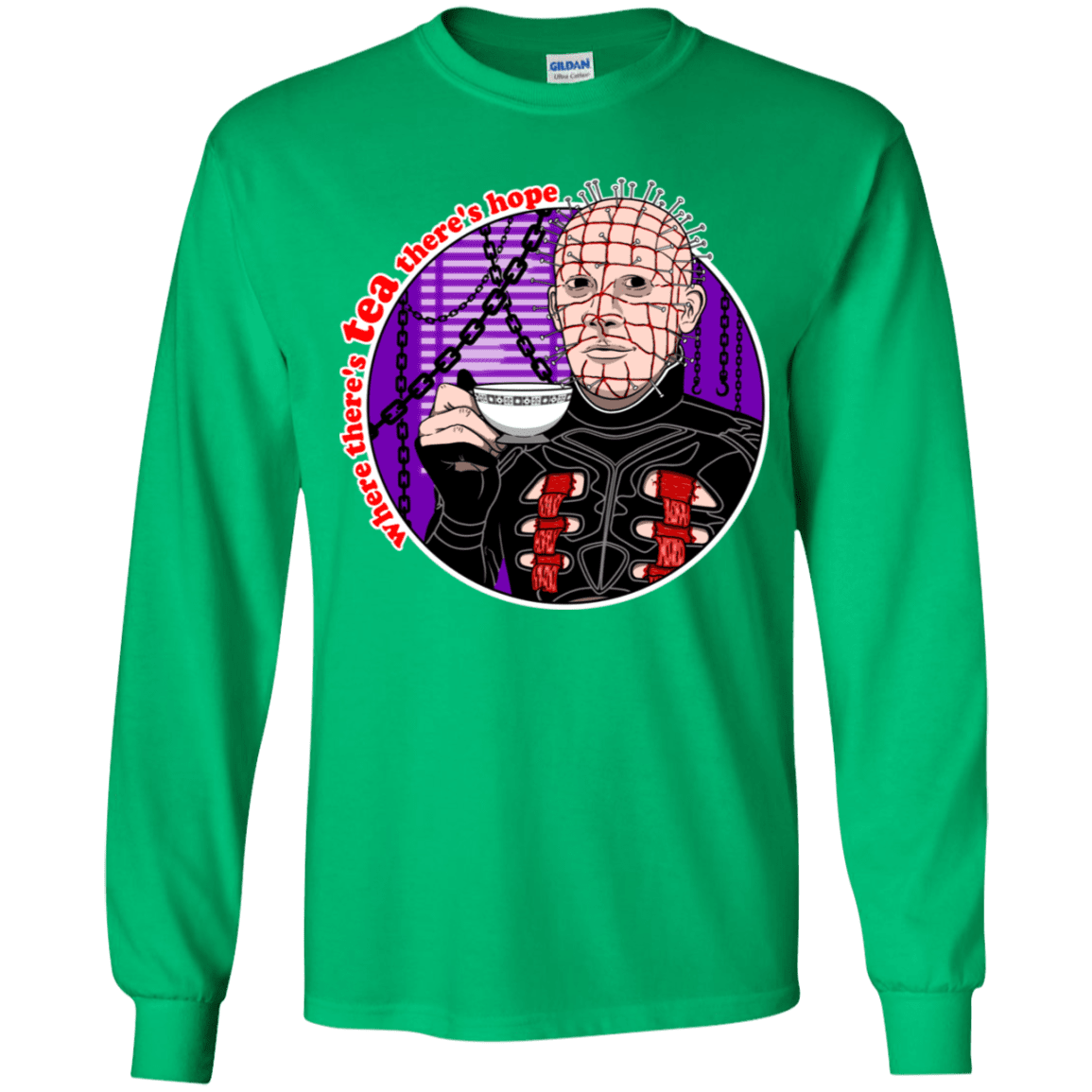 T-Shirts Irish Green / YS Where There's Tea Youth Long Sleeve T-Shirt