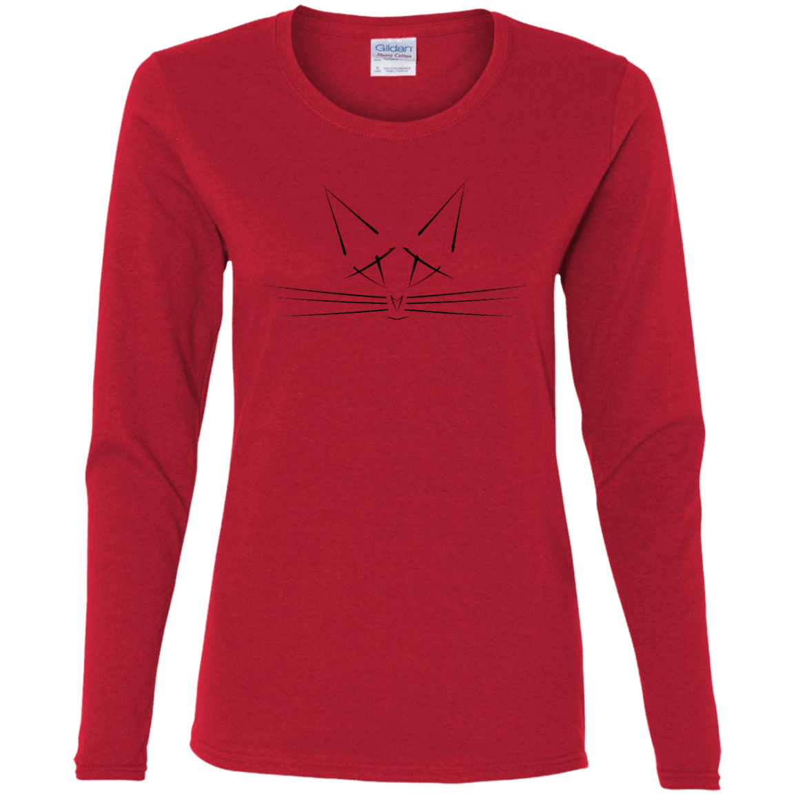 T-Shirts Red / S Whiskers Women's Long Sleeve T-Shirt