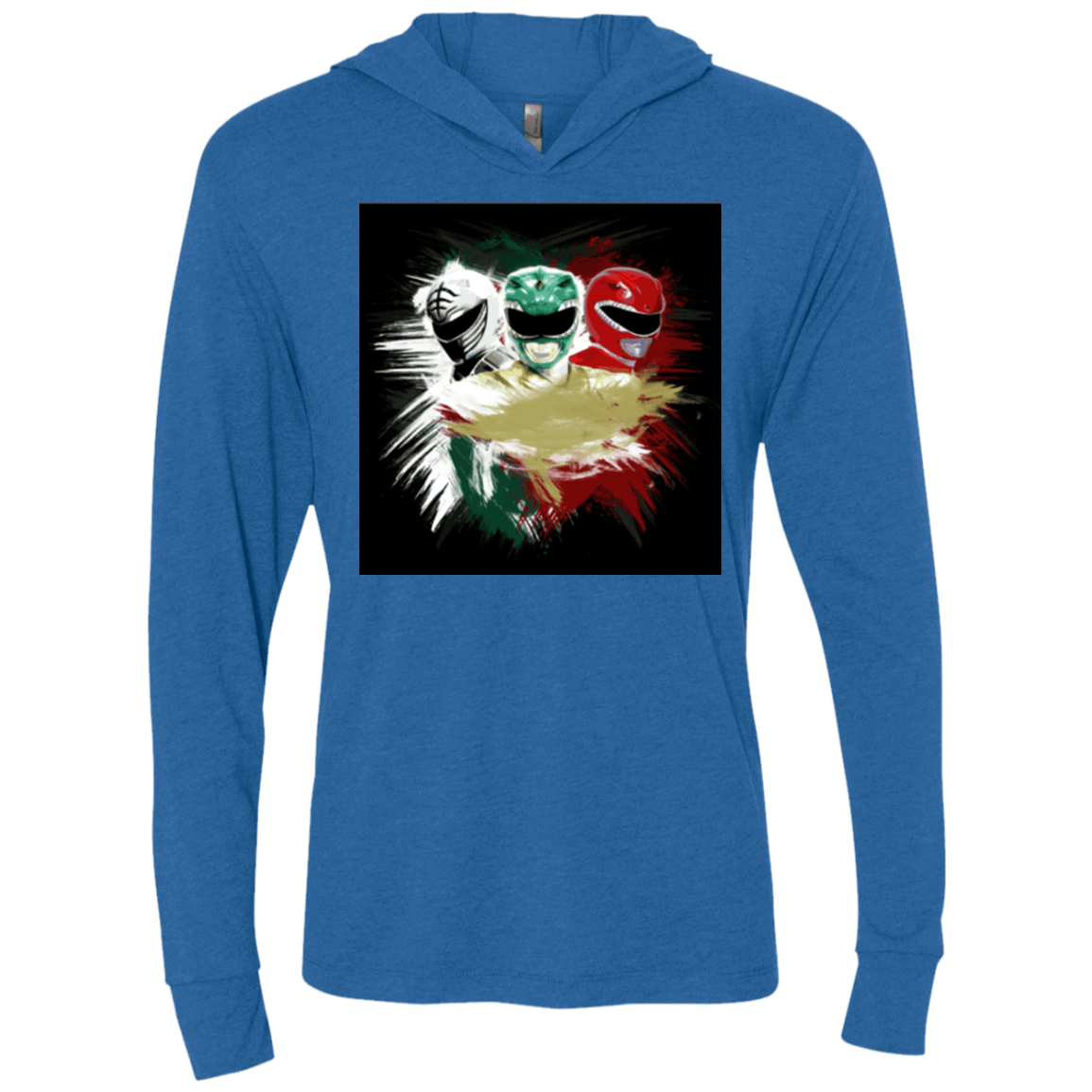 T-Shirts Vintage Royal / X-Small White Green Red Triblend Long Sleeve Hoodie Tee