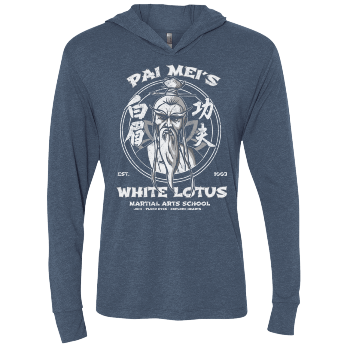 T-Shirts Indigo / X-Small White Lotus Triblend Long Sleeve Hoodie Tee