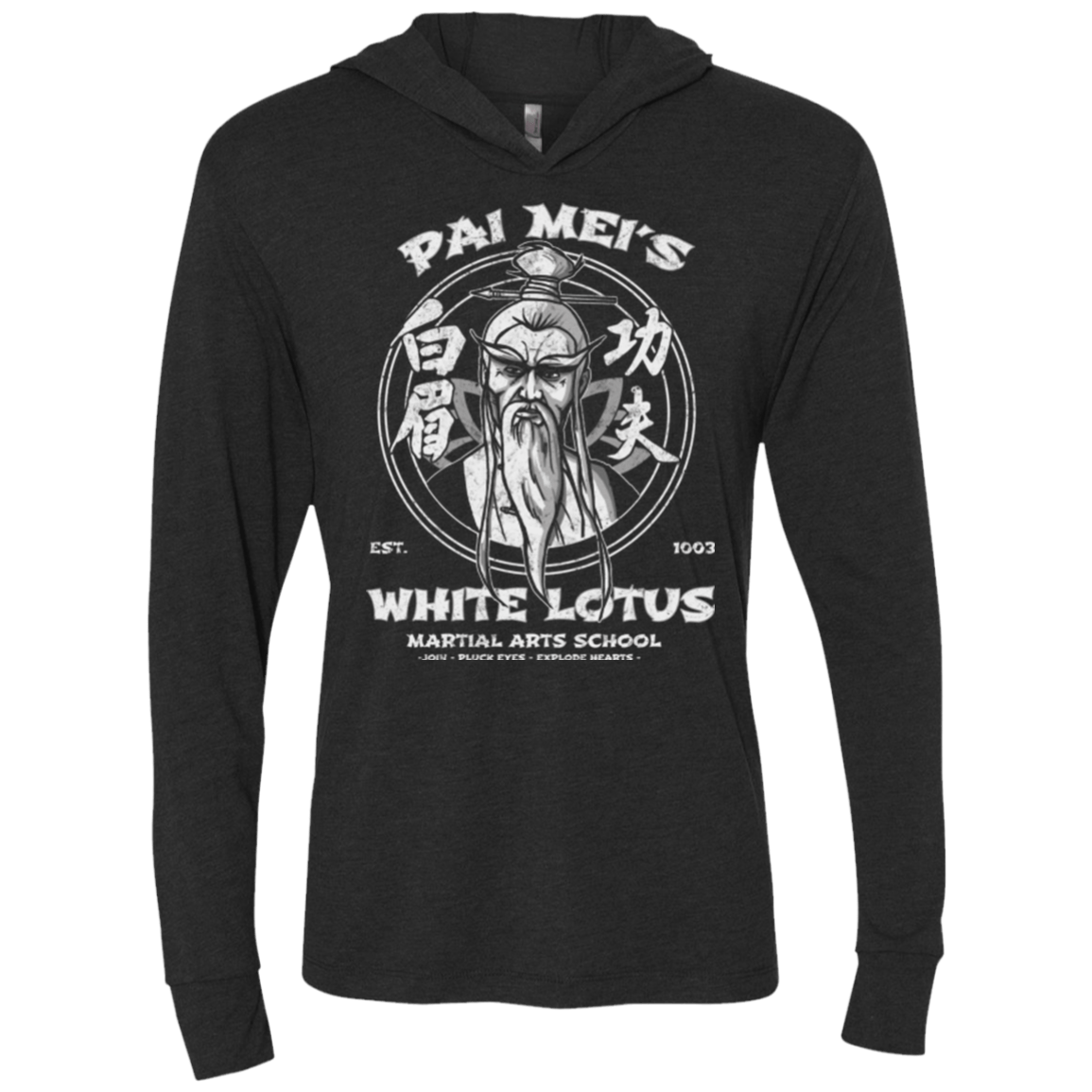 T-Shirts Vintage Black / X-Small White Lotus Triblend Long Sleeve Hoodie Tee