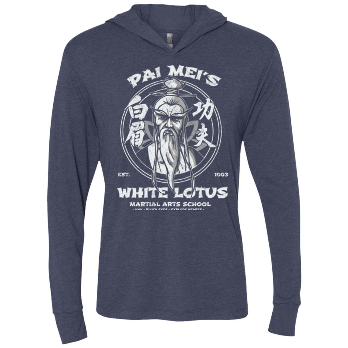 T-Shirts Vintage Navy / X-Small White Lotus Triblend Long Sleeve Hoodie Tee