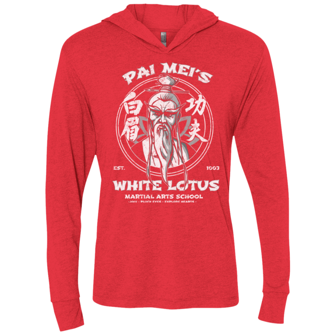 T-Shirts Vintage Red / X-Small White Lotus Triblend Long Sleeve Hoodie Tee