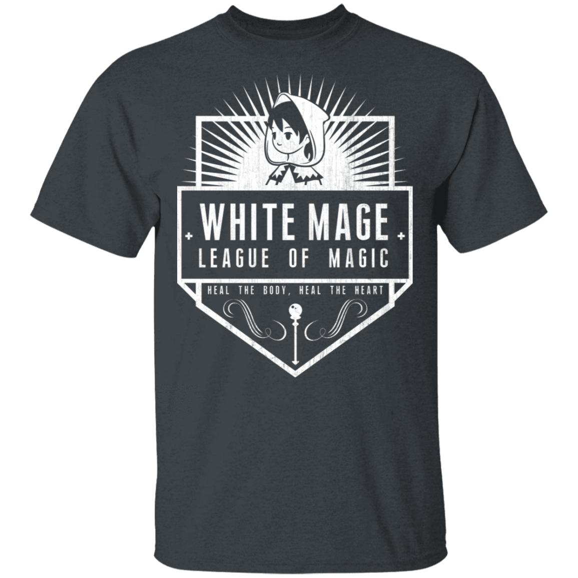 T-Shirts Dark Heather / S White Mage League Of Magic T-Shirt