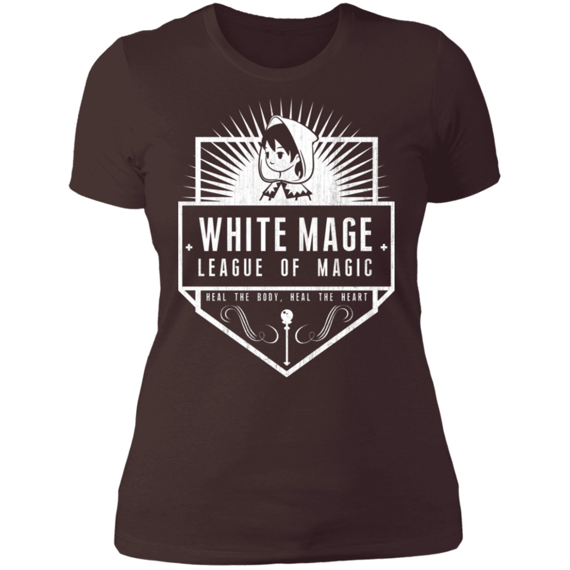 T-Shirts Dark Chocolate / S White Mage League Of Magic Women's Premium T-Shirt