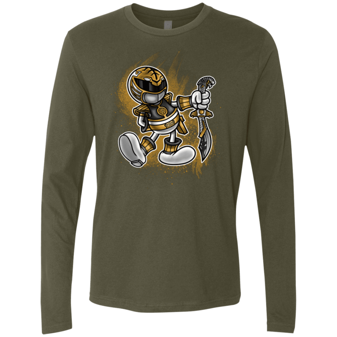 T-Shirts Military Green / Small White Ranger Artwork Men's Premium Long Sleeve