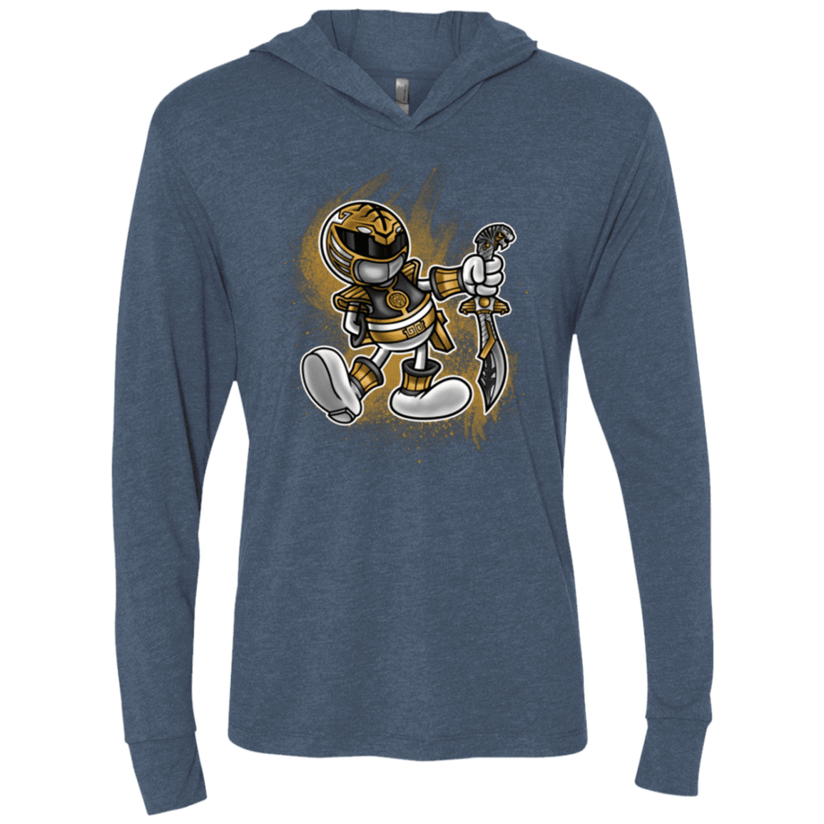 T-Shirts Indigo / X-Small White Ranger Artwork Triblend Long Sleeve Hoodie Tee