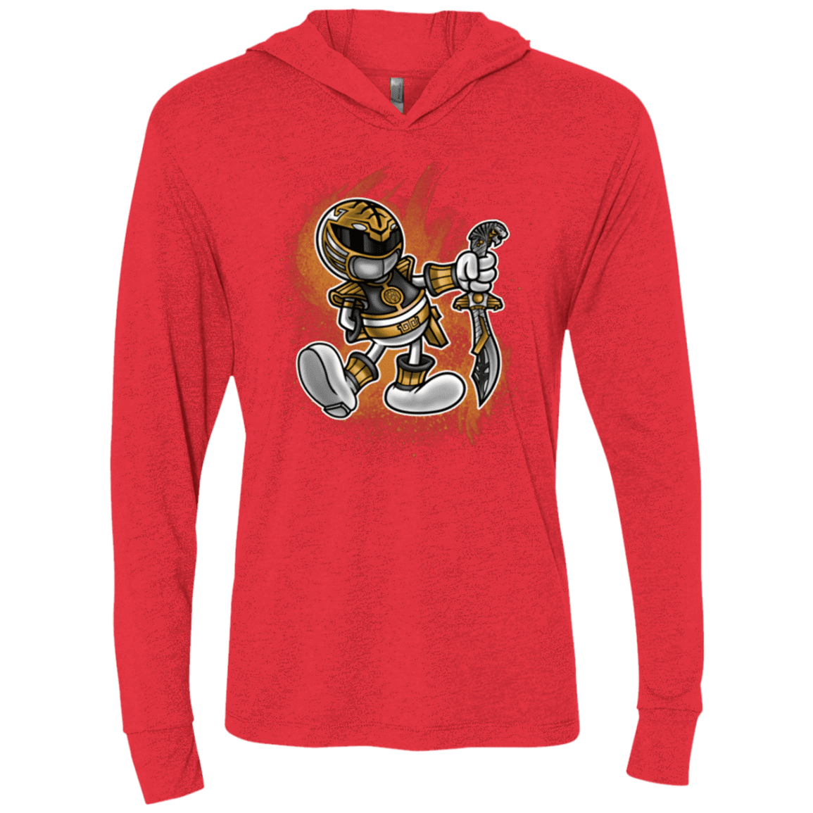 T-Shirts Vintage Red / X-Small White Ranger Artwork Triblend Long Sleeve Hoodie Tee