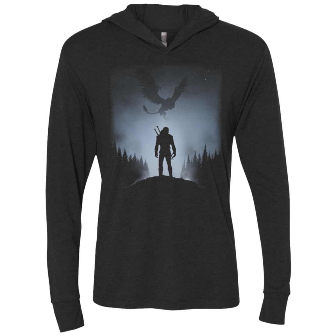 T-Shirts Vintage Black / X-Small White Wolf Triblend Long Sleeve Hoodie Tee