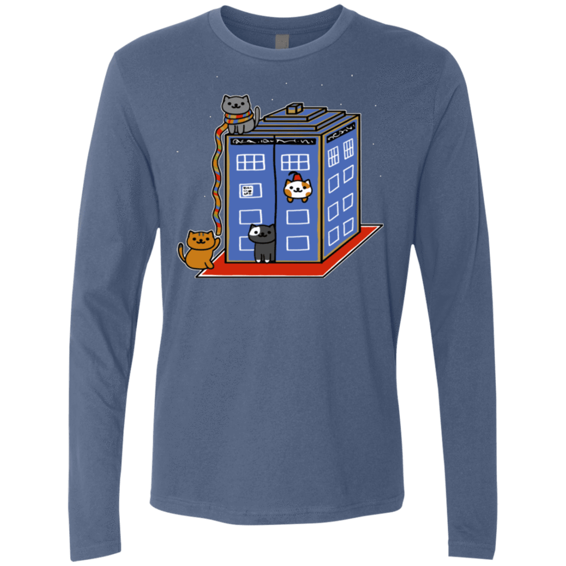 T-Shirts Indigo / Small Who Atsume Men's Premium Long Sleeve