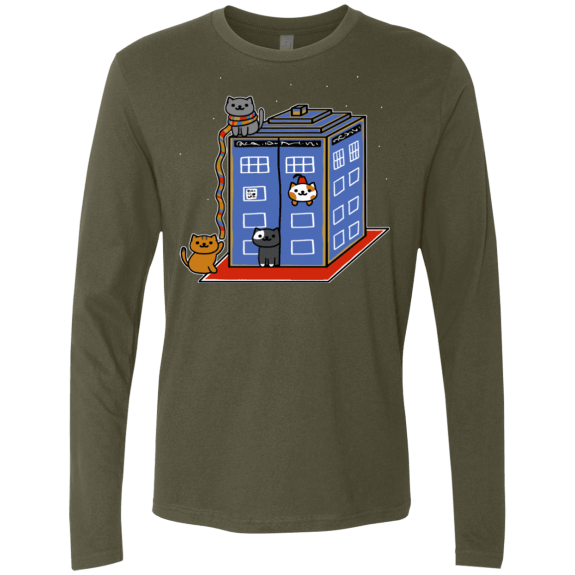 T-Shirts Military Green / Small Who Atsume Men's Premium Long Sleeve