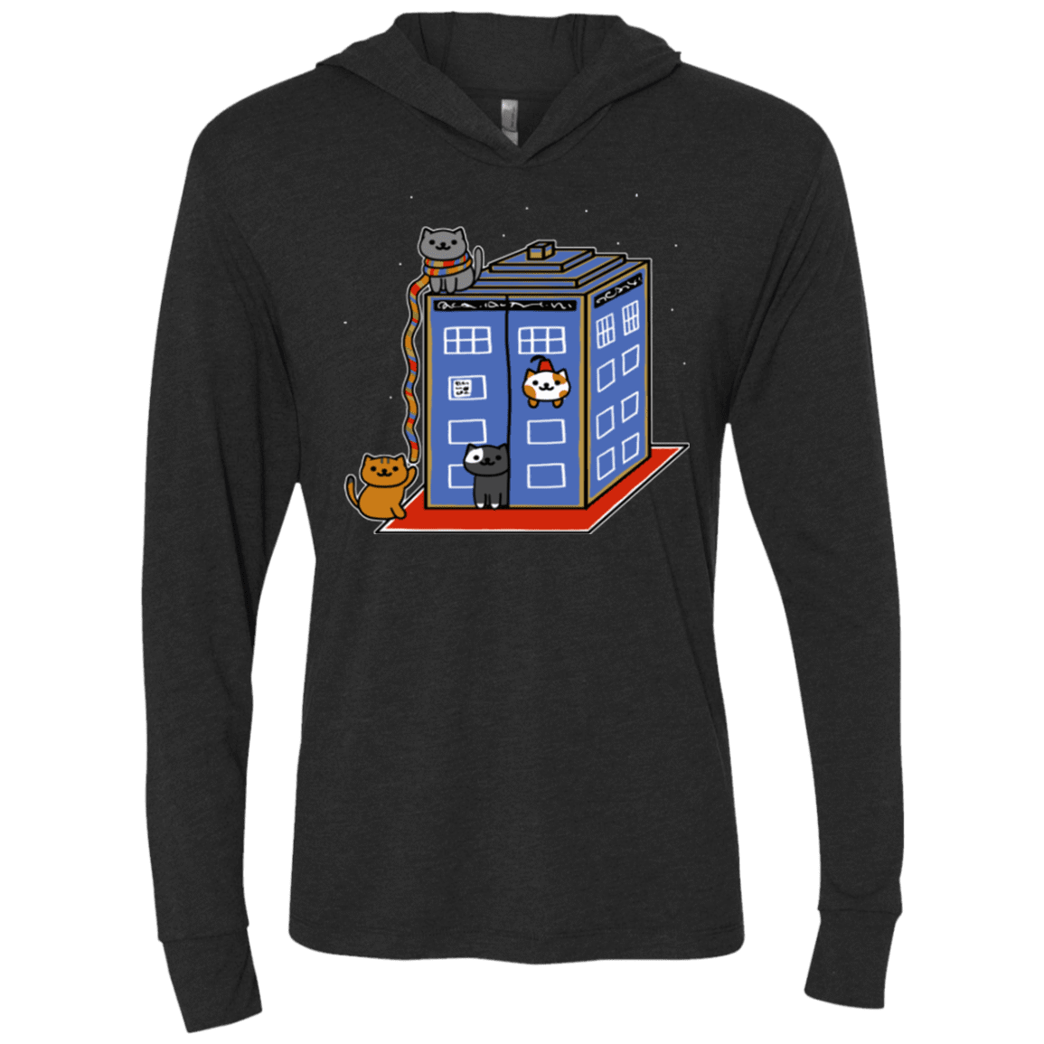 T-Shirts Vintage Black / X-Small Who Atsume Triblend Long Sleeve Hoodie Tee