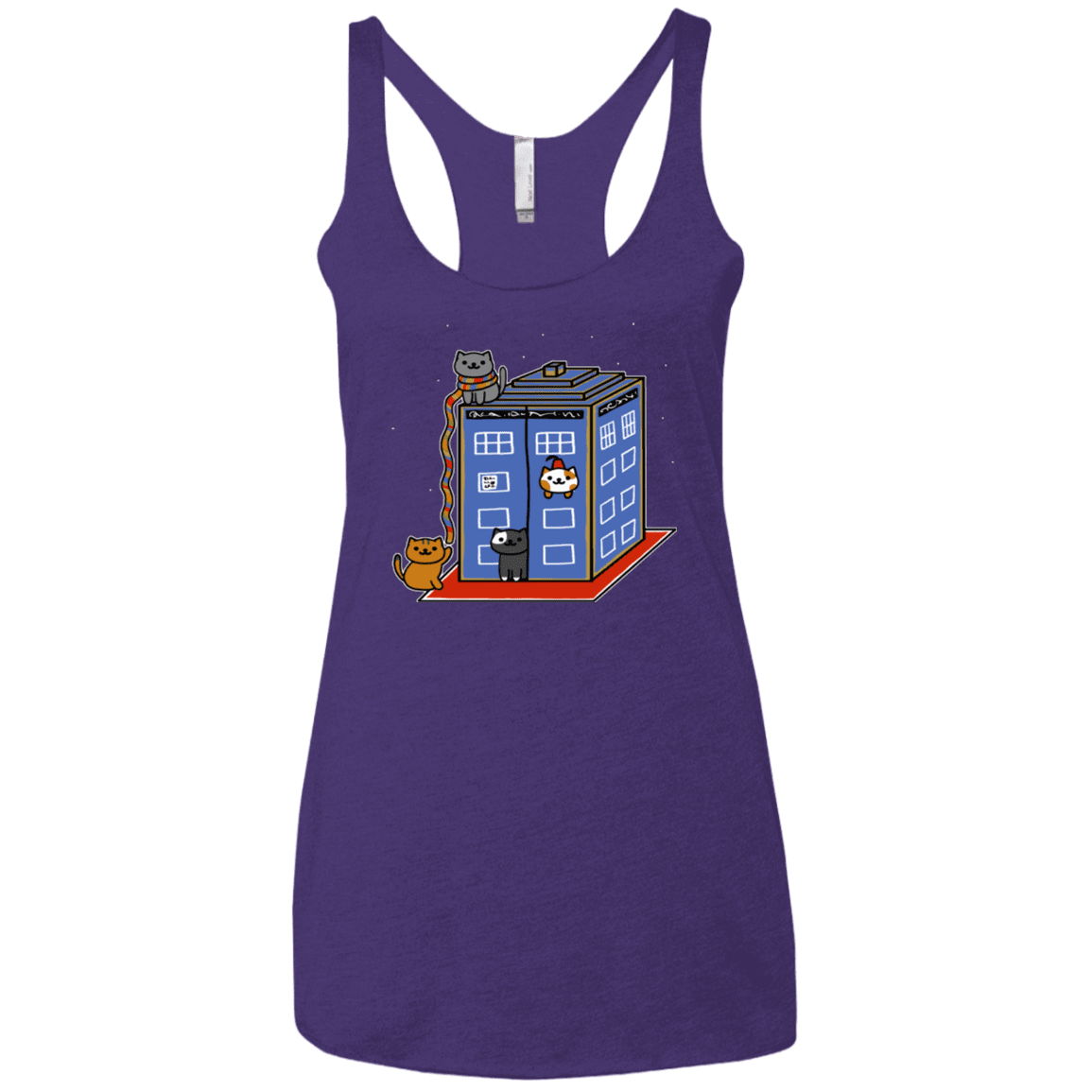 T-Shirts Purple / X-Small Who Atsume Women's Triblend Racerback Tank