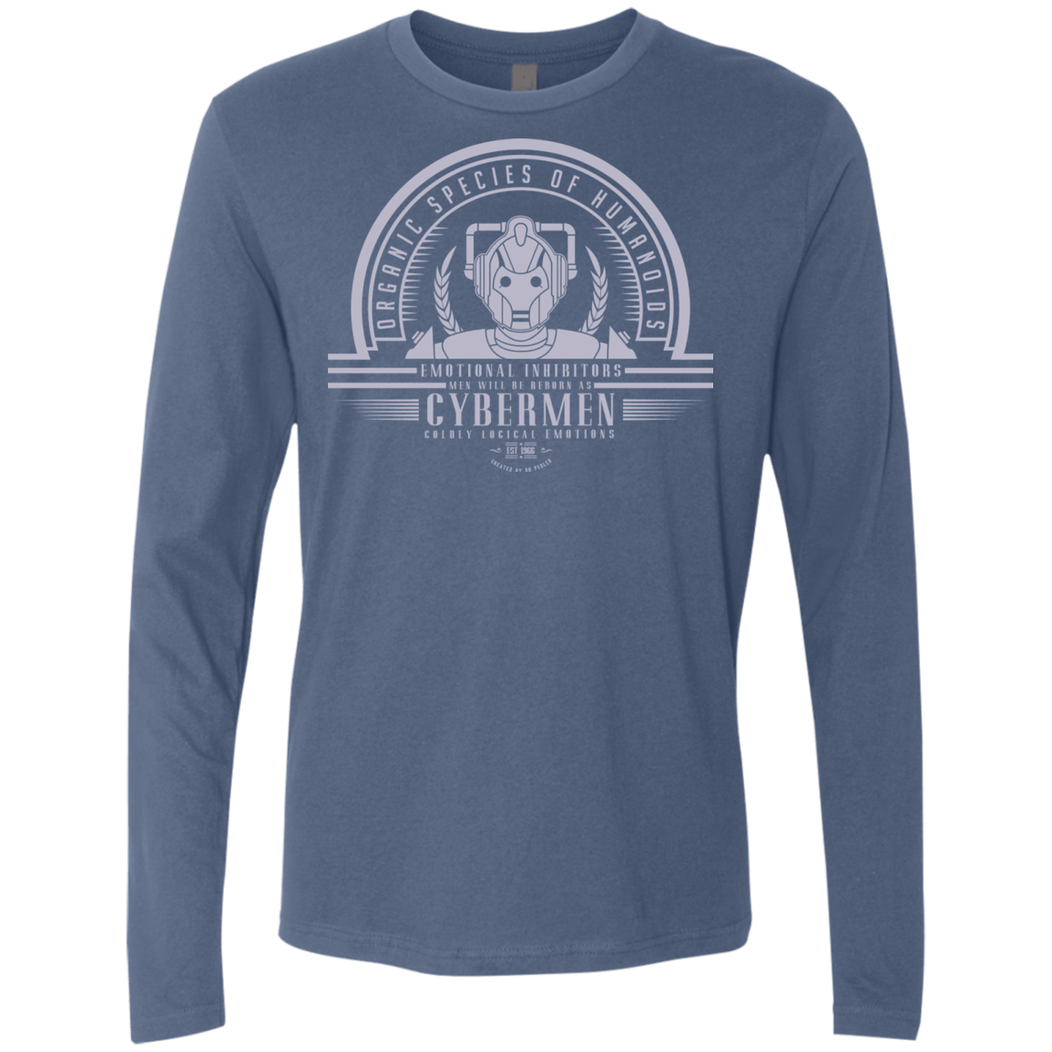 T-Shirts Indigo / Small Who Villains Cybermen Men's Premium Long Sleeve