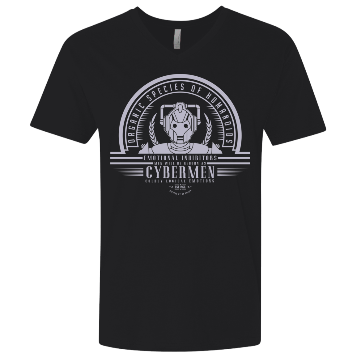 T-Shirts Black / X-Small Who Villains Cybermen Men's Premium V-Neck