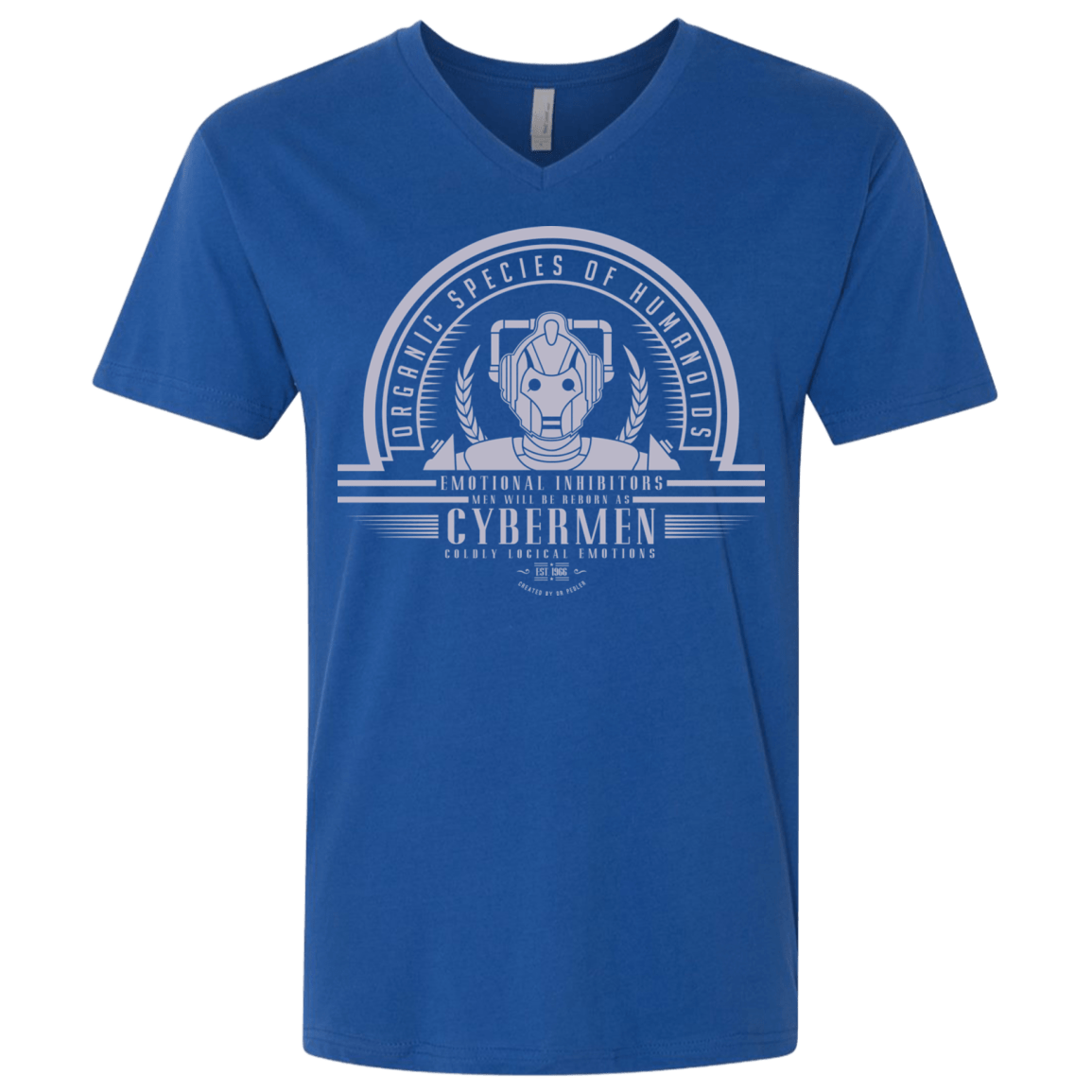 T-Shirts Royal / X-Small Who Villains Cybermen Men's Premium V-Neck