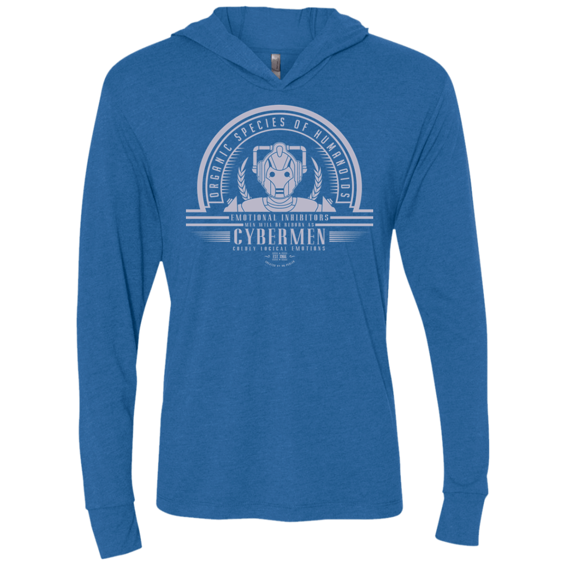 T-Shirts Vintage Royal / X-Small Who Villains Cybermen Triblend Long Sleeve Hoodie Tee