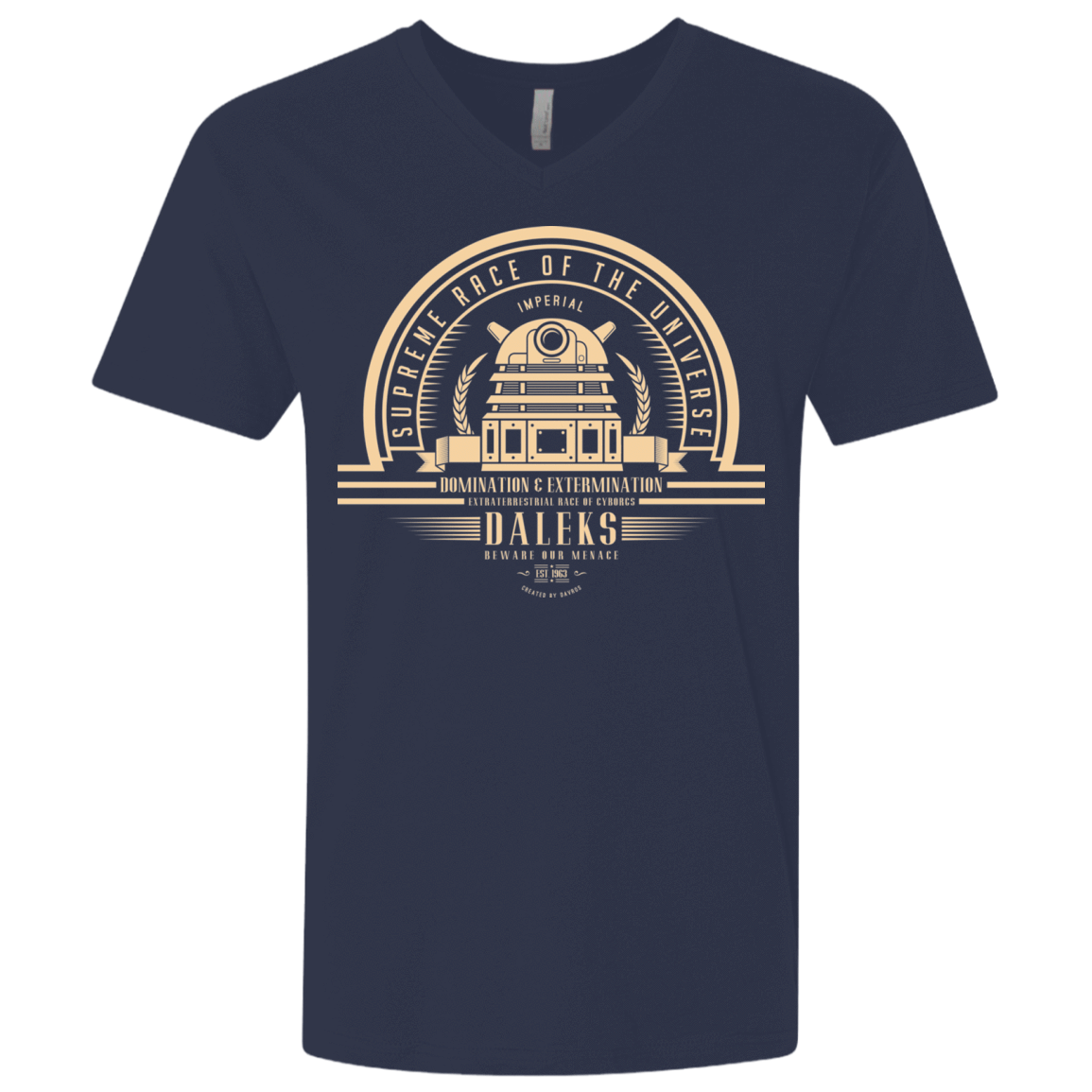 T-Shirts Midnight Navy / X-Small Who Villains Daleks Men's Premium V-Neck