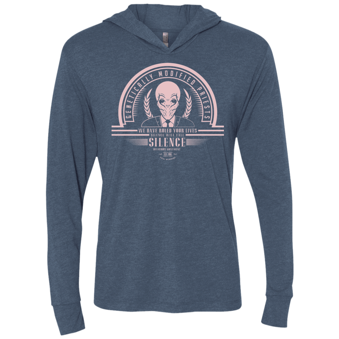 T-Shirts Indigo / X-Small Who Villains Silence Triblend Long Sleeve Hoodie Tee