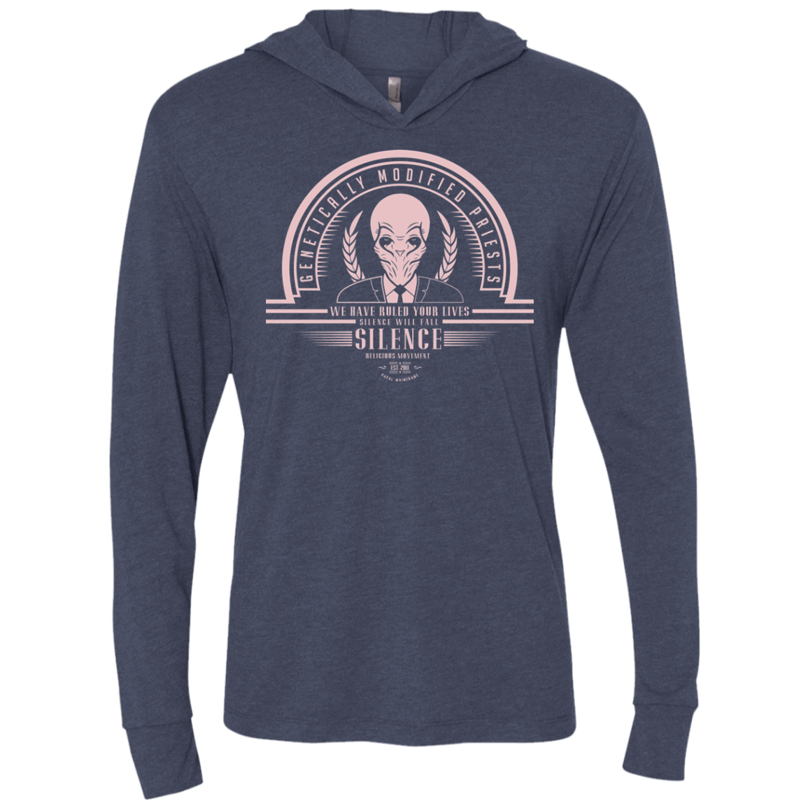 T-Shirts Vintage Navy / X-Small Who Villains Silence Triblend Long Sleeve Hoodie Tee