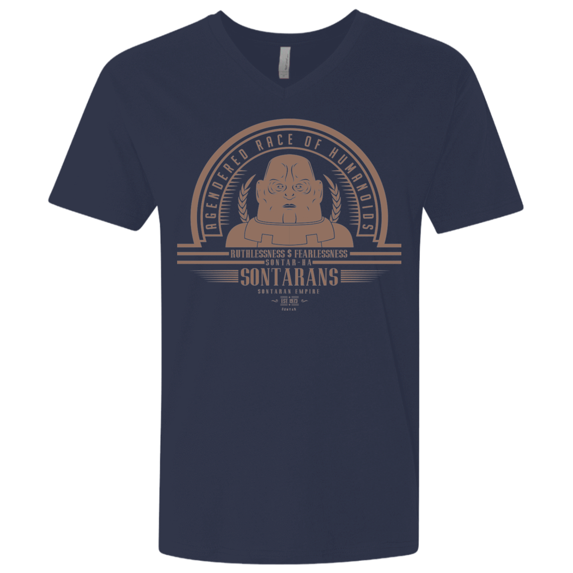 T-Shirts Midnight Navy / X-Small Who Villains Sontarans Men's Premium V-Neck
