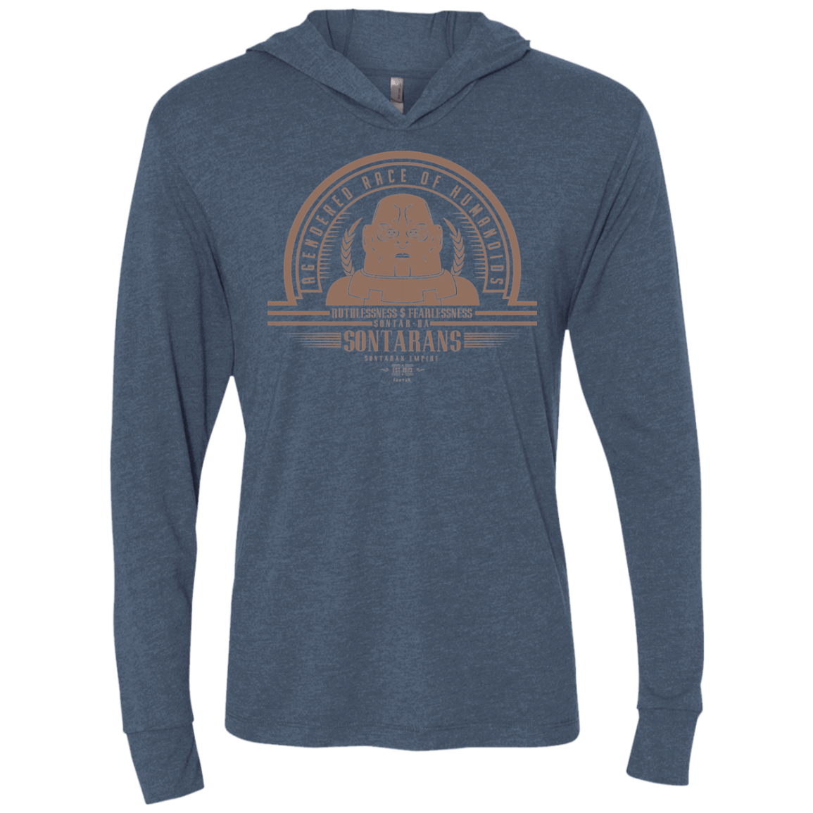 T-Shirts Indigo / X-Small Who Villains Sontarans Triblend Long Sleeve Hoodie Tee