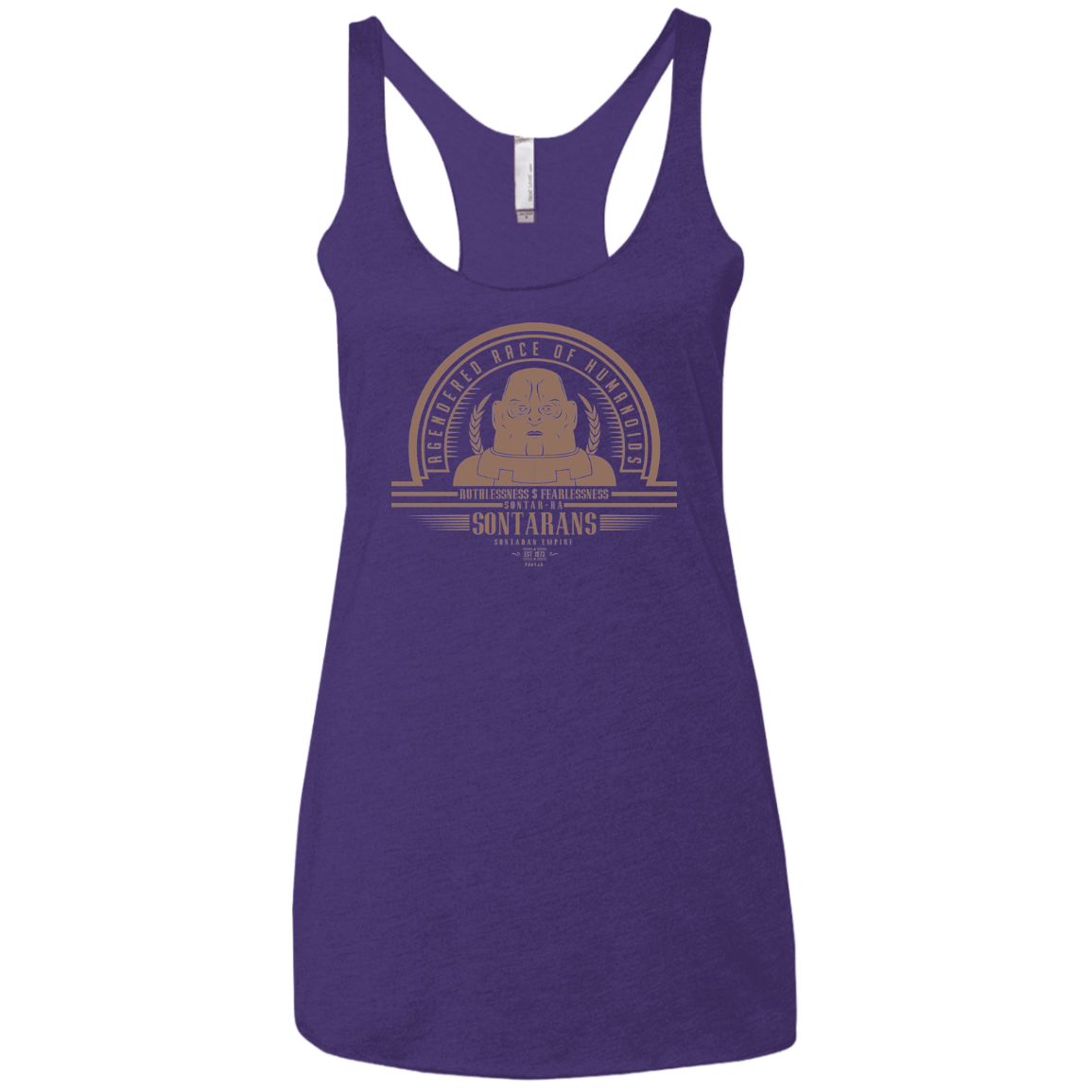 T-Shirts Purple / X-Small Who Villains Sontarans Women's Triblend Racerback Tank