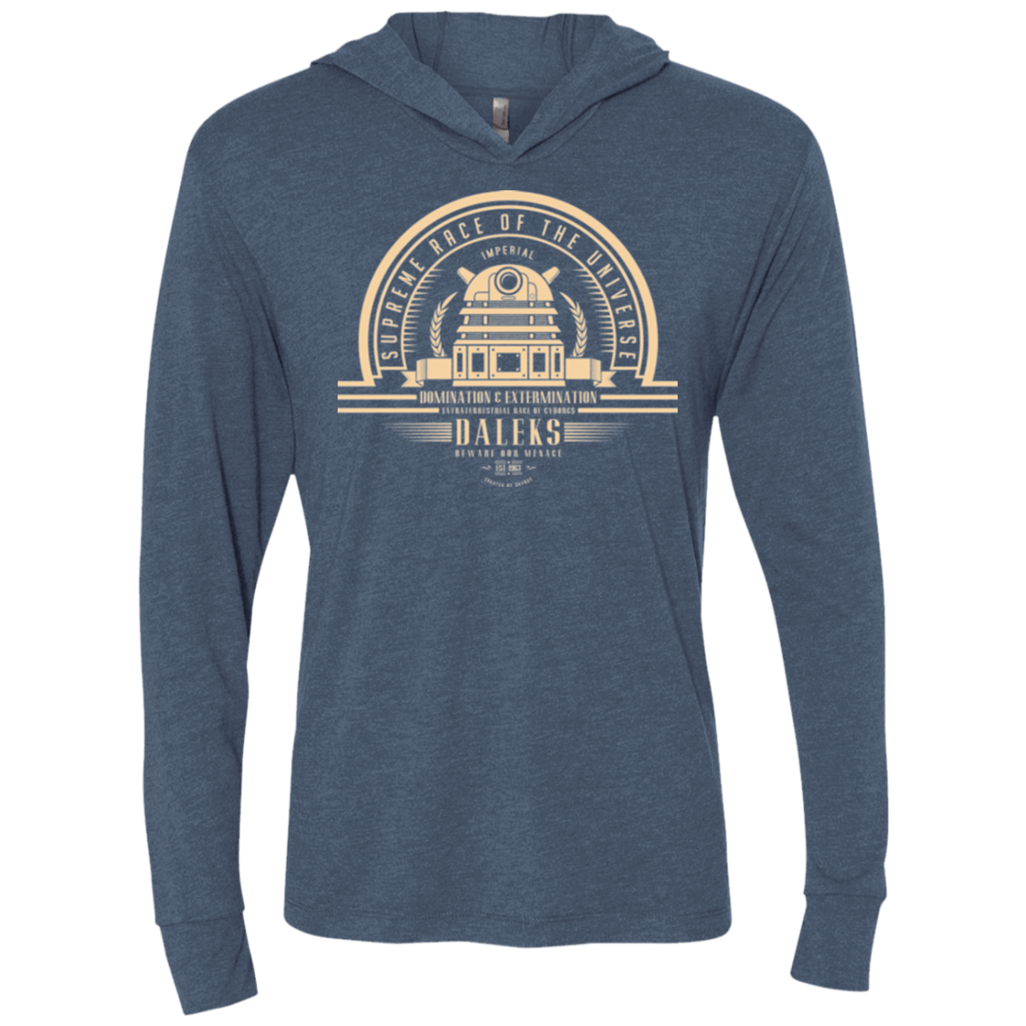 T-Shirts Indigo / X-Small Who Villains Triblend Long Sleeve Hoodie Tee