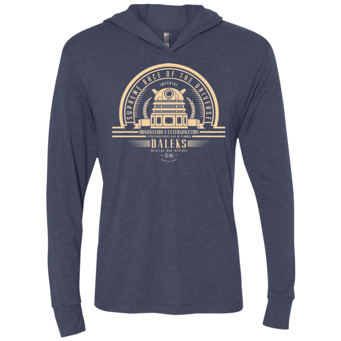 T-Shirts Vintage Navy / X-Small Who Villains Triblend Long Sleeve Hoodie Tee