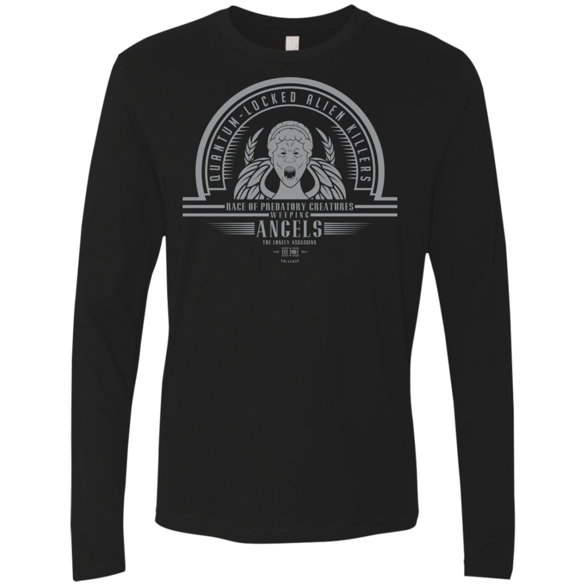 T-Shirts Black / Small Who Villains Weeping Angels Men's Premium Long Sleeve