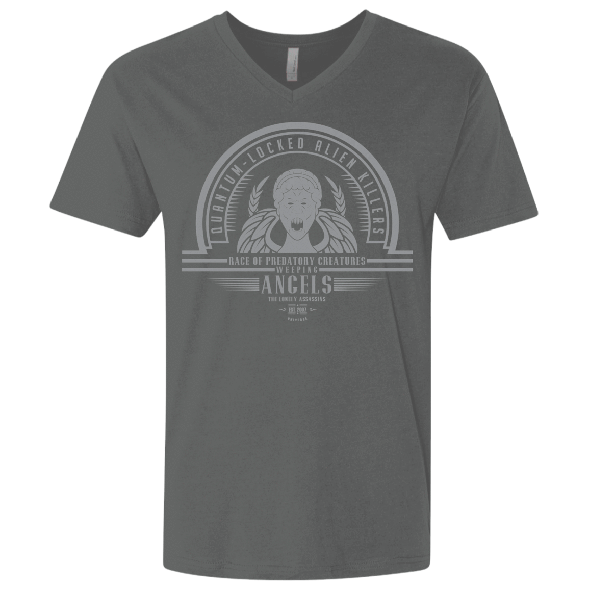 T-Shirts Heavy Metal / X-Small Who Villains Weeping Angels Men's Premium V-Neck