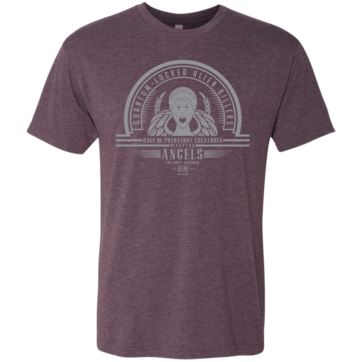 T-Shirts Vintage Purple / Small Who Villains Weeping Angels Men's Triblend T-Shirt