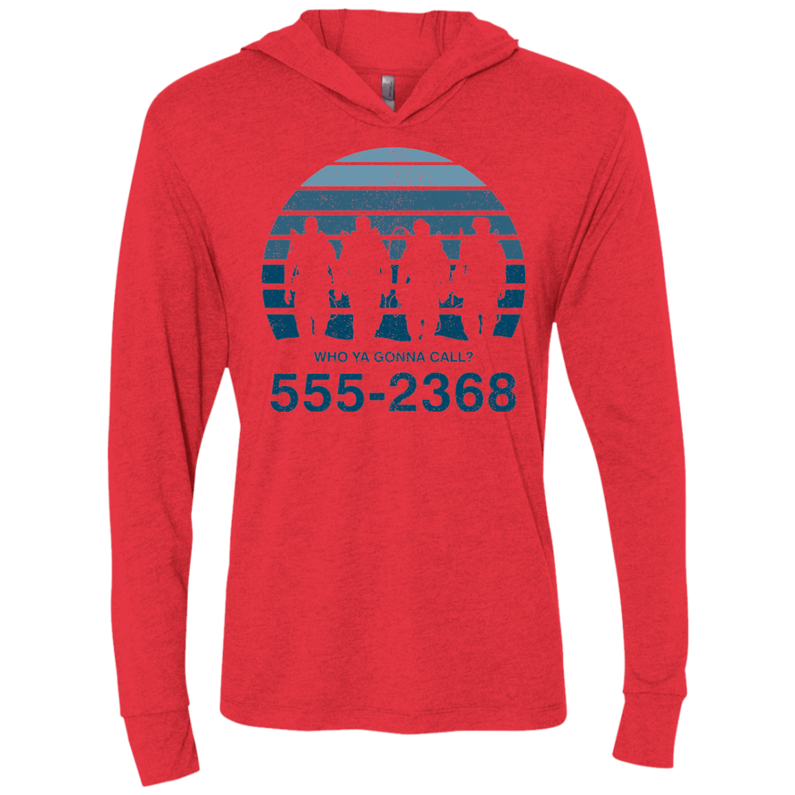 T-Shirts Vintage Red / X-Small Who Ya Gonna Call Triblend Long Sleeve Hoodie Tee