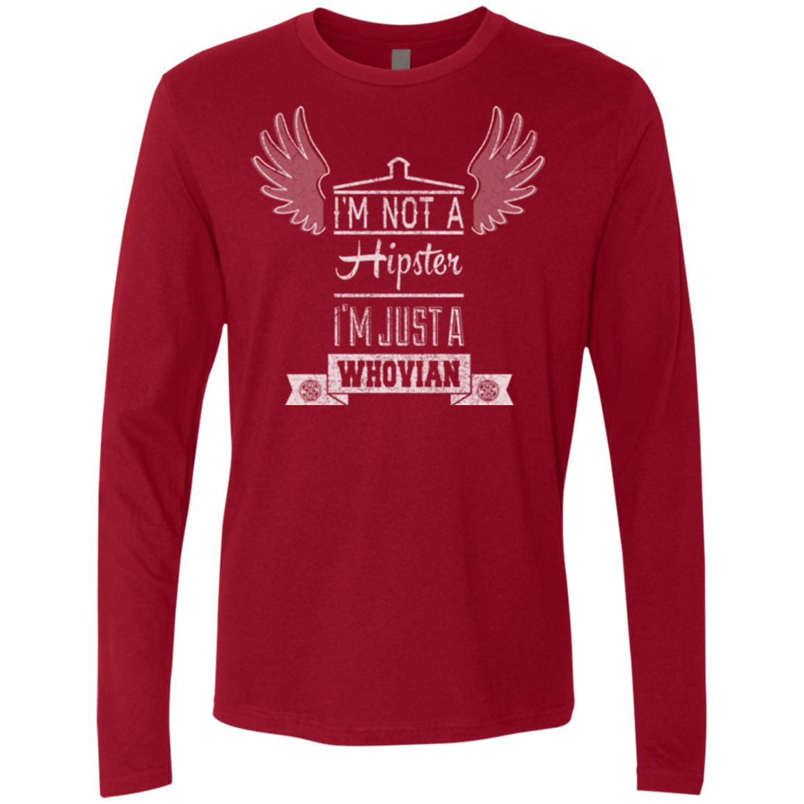 T-Shirts Cardinal / Small Whovian Hipster Men's Premium Long Sleeve