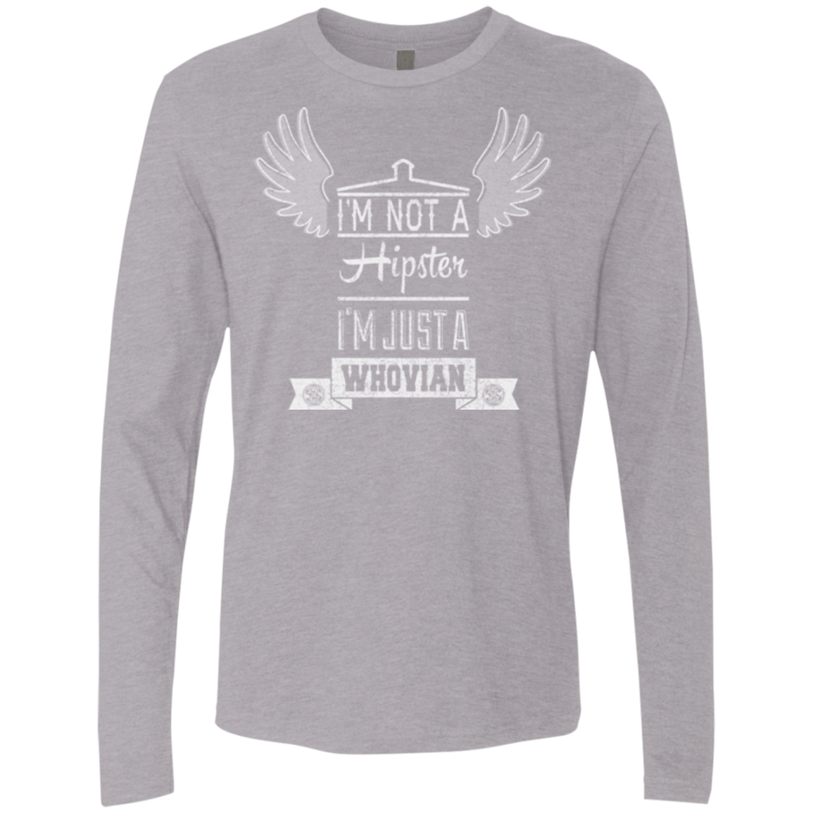 T-Shirts Heather Grey / Small Whovian Hipster Men's Premium Long Sleeve