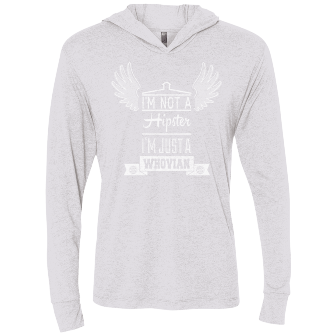 T-Shirts Heather White / X-Small Whovian Hipster Triblend Long Sleeve Hoodie Tee