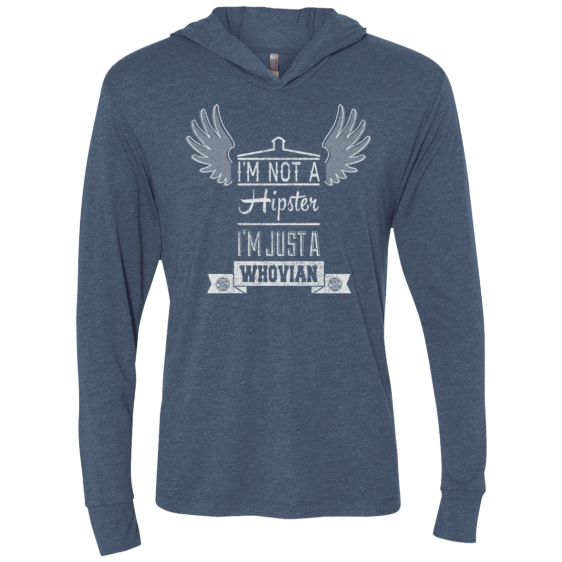 T-Shirts Indigo / X-Small Whovian Hipster Triblend Long Sleeve Hoodie Tee